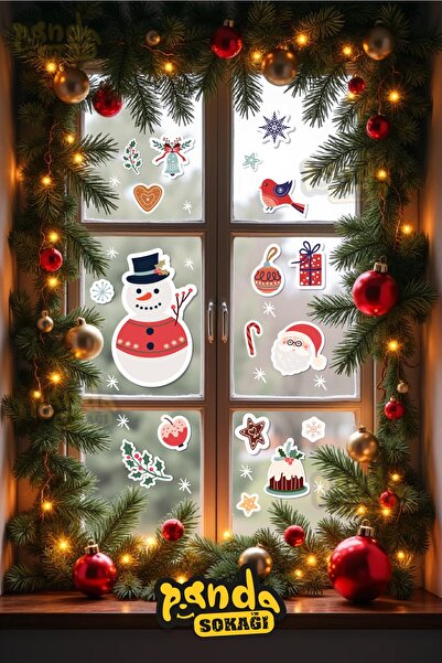 PANDA SOKAĞI Новорічний набір наклейок «М'який сніговик і торт»