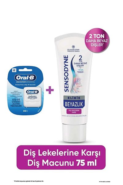 Sensodyne Klinik White Toothpaste Against Tooth Stains 75 ml + Pro-Expert Advanced Paraffin Tooth