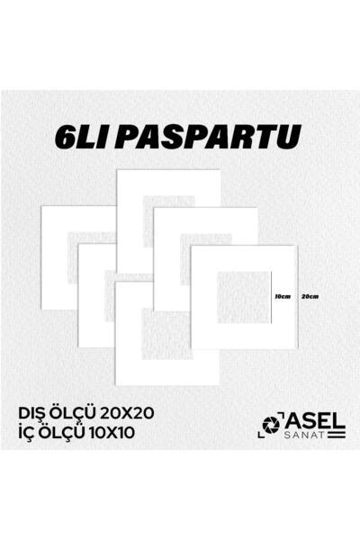asel sanat Πασπαρτού 20x20 - 6 ΤΕΜΑΧΙΑ Πασπαρτού 20x20 - Εσωτερικό 10x10 εκ.