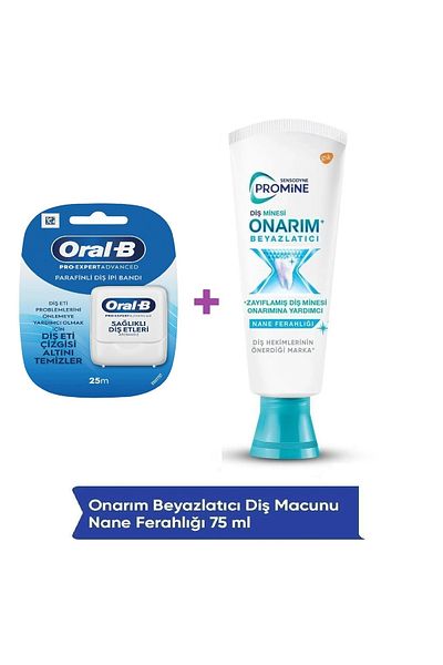 Sensodyne Promine Repair Whitening 75ml Toothpaste + Pro-Expert Advanced Paraffin Floss Tape