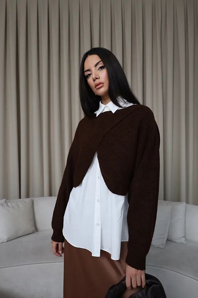 Tuba Butik Women's Shirt with Knitwear Detail