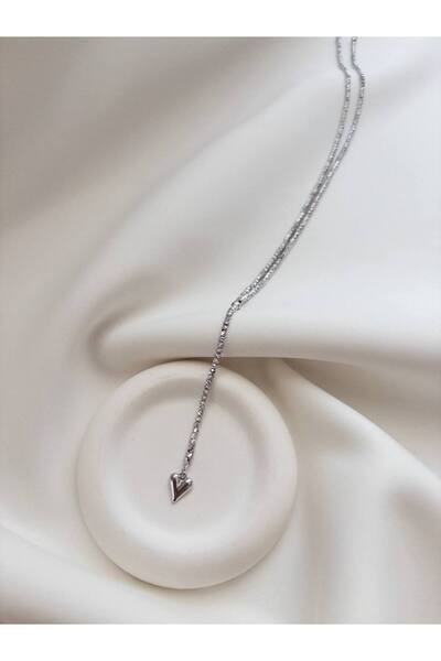 Minne Jewelry-Accessory Dorica Necklace - Silver Color Dorica Necklace - Dorica Pendant with Dangle
