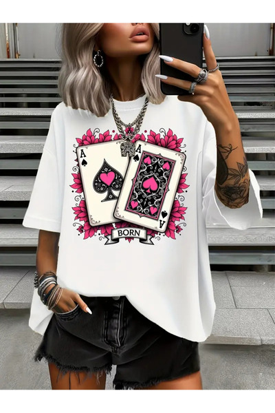 FUFLUNS تي شيرت مطبوع عليه ISKAMBIL مقاس كبير