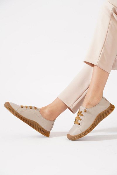 Moda Pie Mene Sole Stitching Rubber Tied Genuine Leather Shoes Silver