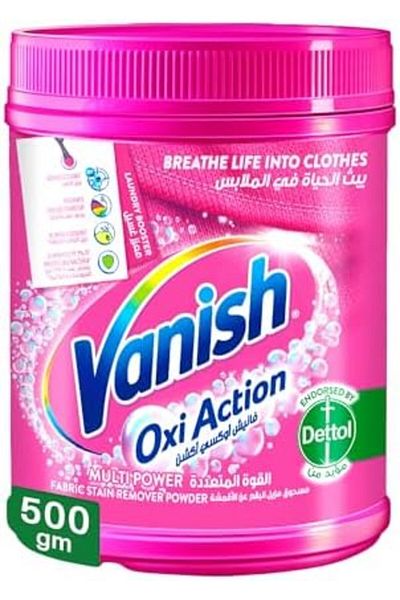 Vanish Laundry Stain Remover Pink Powder For Colored and White Clothes
