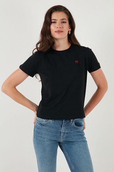Lela Cotton Slim Fit Crew Neck Minimal Processing Detailed t Shirt t Shirt 5866398