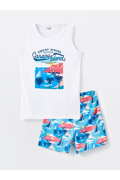 LC Waikiki Tricou pentru băiat și sorturi marine pentru sezonul nou - S4H680Z4