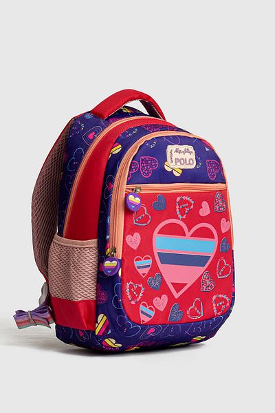 MY POLO 2075 Set dublu pentru fete pentru prima geantă de școală Rucsac ortopedic alimentat PURPLE