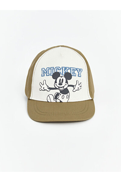 LC Waikiki LCW Baby Khaki Mickey Mouse bestickte Mütze für Jungen