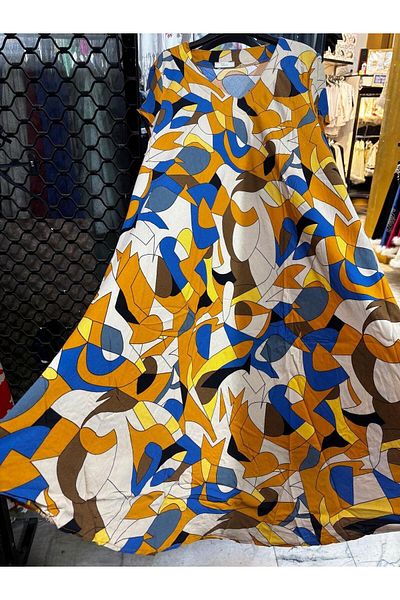 Büyük Hanım Viscose Modern Style Comfortable Picasso Dress