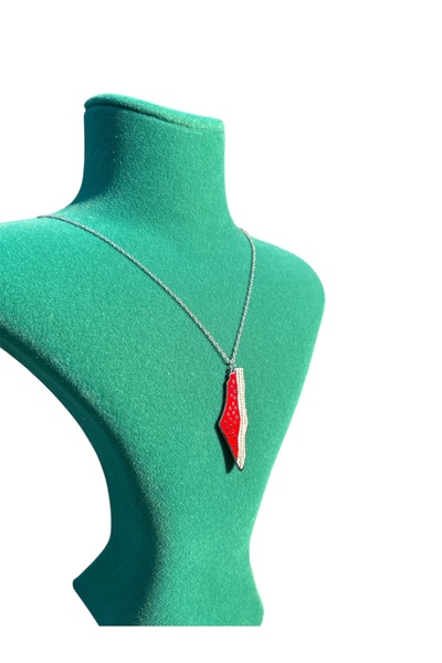GOOG DESIGN قلادة بتصميم خاص على شكل خريطة فلسطين المسجد الأقصى