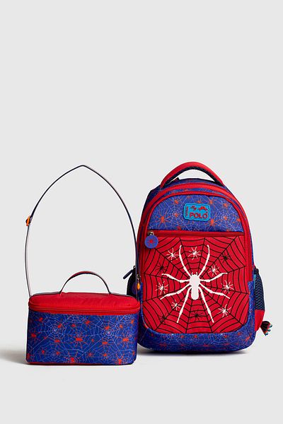 MY POLO 2075 Male Binary Set First School Bag Fed Orthopedic Backpack Red