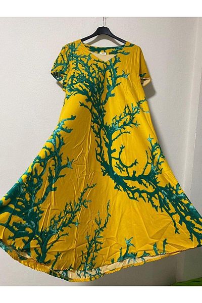 Büyük Hanım Viscose Modern Style Comfortable Picasso Dress