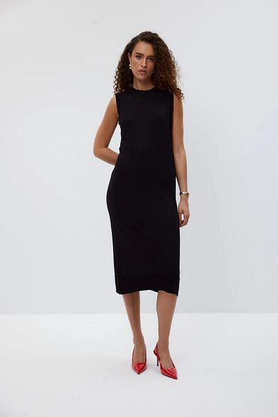 Tuba Butik Crew Neck Midi Knitwear Dress