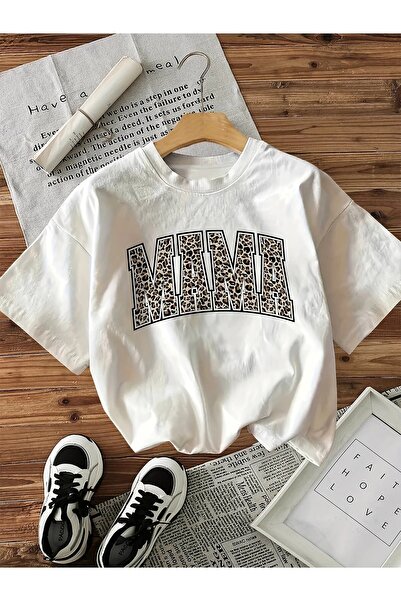 l'eivor تي شيرت نسائي قطني مطبوع بنمط ماما ليوبارد