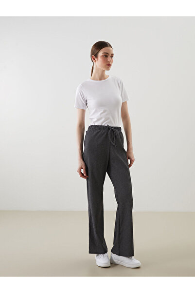 LC Waikiki Ριγέ γυναικείο παντελόνι με ελαστική μέση