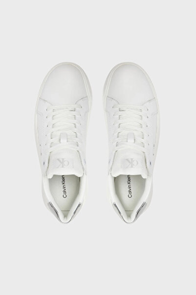 Calvin Klein Logolu Deri Sneaker Ayakkabı YW0YW0187602R AYAKKABI YW0YW01876 02R