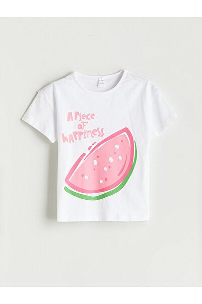 LC Waikiki Tricou pentru fetiță cu imprimeu Crew Neck New Season