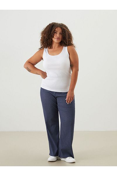 LC Waikiki Elastic Waist Striped Women's Trousers