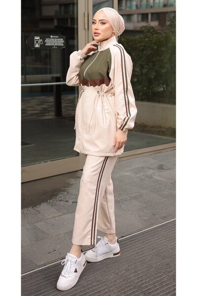 Ryzi Moda Σετ Φούτερ Hijab με φερμουάρ - Σετ των δύο