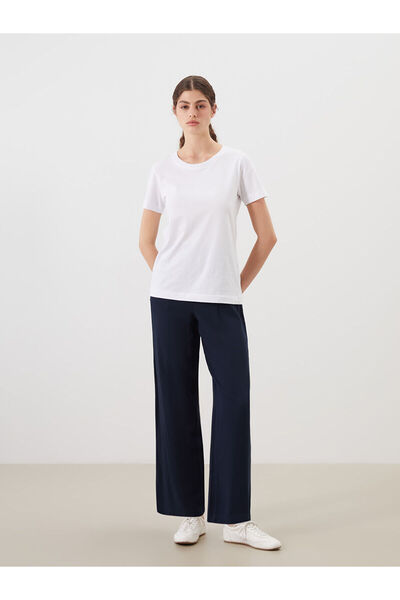 LC Waikiki Nevavm Women's Wide Leg Pants with Elastic Waist and Difference in...