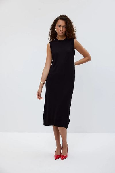 Tuba Butik Crew Neck Midi Knitwear Dress