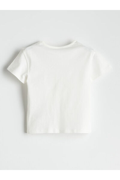 LC Waikiki Lcw Kids Ecru Combed Cotton Girls' T-Shirt and Leggings 2-Pack