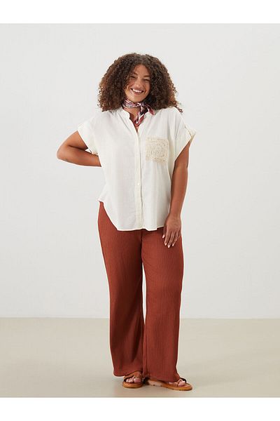 LC Waikiki Elastic Waist Textured Women's Trousers