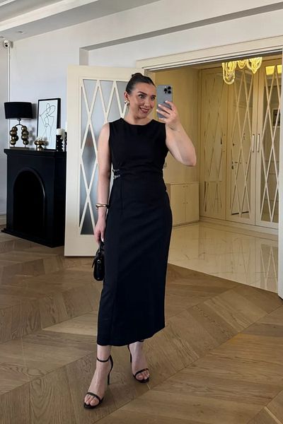 Tuba Butik Drape Detailed Midi Dress