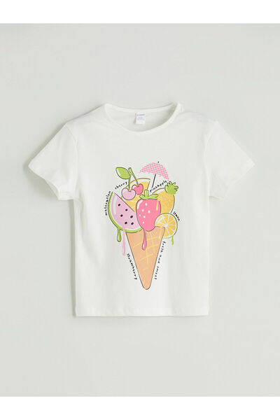 LC Waikiki New Season Crew Neck Printed Girls' T-Shirt - S5Jf80Z1