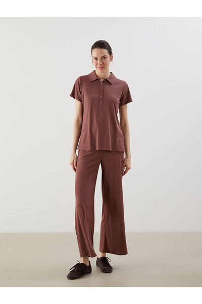 LC Waikiki LCWAIKIKI Κλασικό γυναικείο παντελόνι με φαρδύ πόδι με ελαστική μέ...