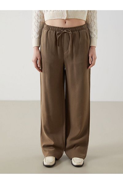 LC Waikiki Wide Leg Women's Trousers with Elastic Waist