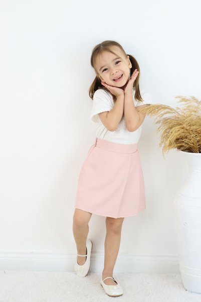 FESSHERA KİDS 🌸   Girls' Pleated Skirt – Elastic Waist, Modern and Comfortable Design 🌸