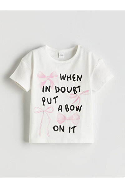 LC Waikiki Tricou pentru fete bumbac moale cu detaliu panglică