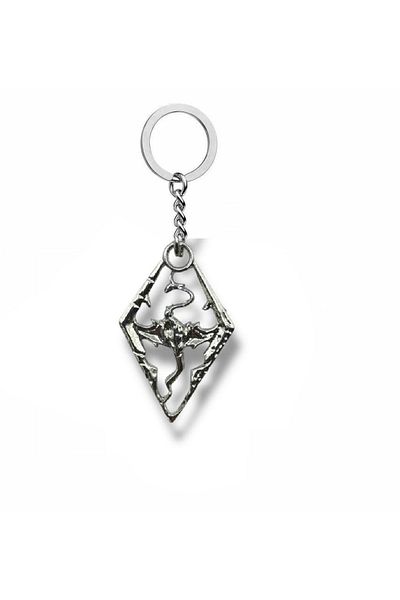 Herşey Nota Skyrim Dragon Logo Keychain |   The Elder Scrolls V Themed Unisex Gaming Accessory
