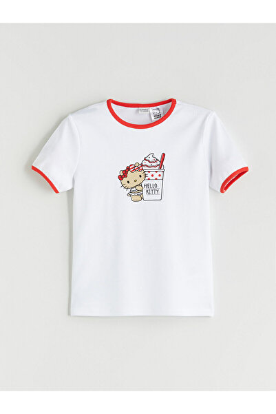 LC Waikiki Tricou crop pentru fete cu imprimeu Hello Kitty, sezon nou - S5PT19Z4