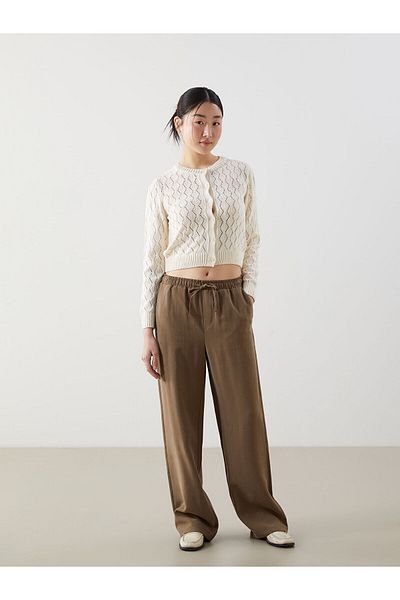 LC Waikiki Wide Leg Women's Trousers with Elastic Waist
