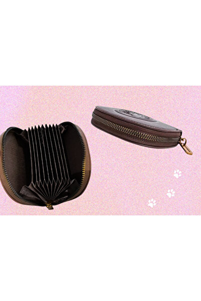 ada çanta kırtasiye Dark Brown Zipper Card Holder Wallet with Hello Kitty Figure Ad56910