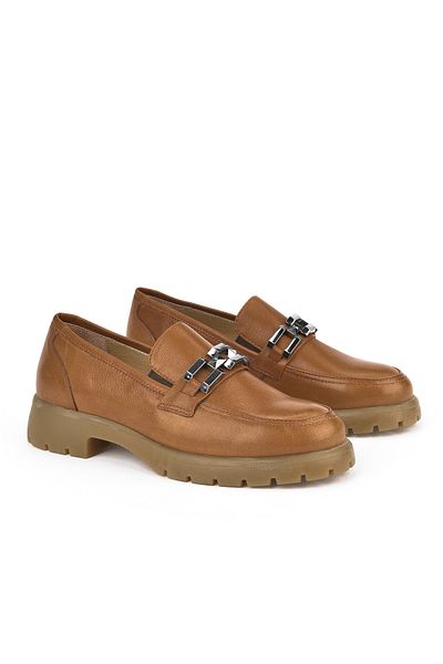 Ziya , Women's Genuine Leather Shoes 15319Z44353 Tan