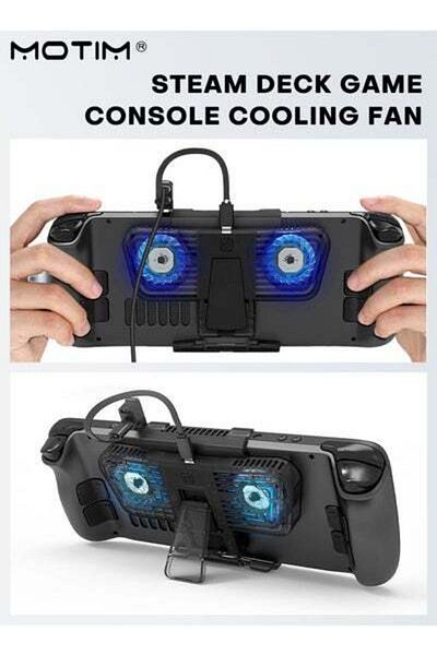 MOTIM RGB Cooling Fan with Kickstand for Valve Steam Deck Nintendo Switch/OLED Rog Ally Cooling Fan