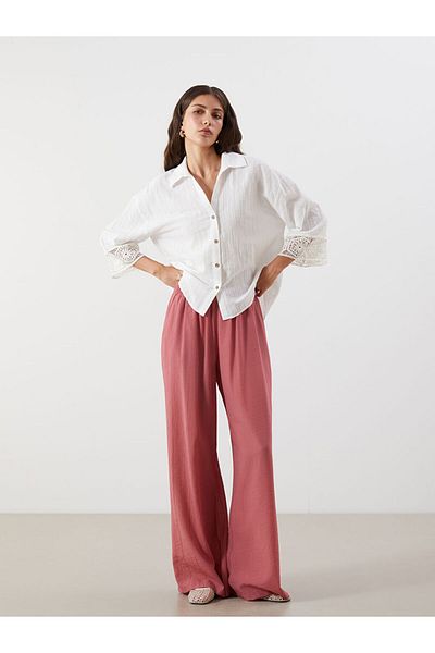LC Waikiki New Season Elastic Waist Wide Leg Women's Trousers - S5Qf80Z8