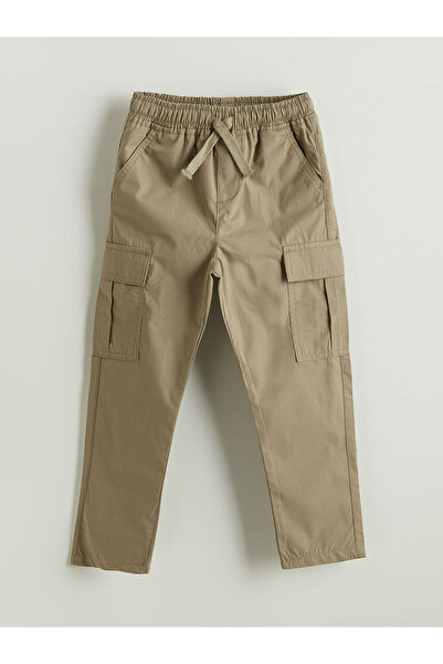 LC Waikiki LCW Kids Khaki Cargo-Hose für Jungen mit elastischem Bund