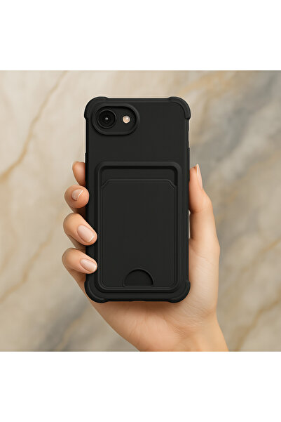 Rivor Apple iPhone 16e Uyumlu Kılıf Kamera Korumalı Kartlık Cüzdanlı İçi Kadi...