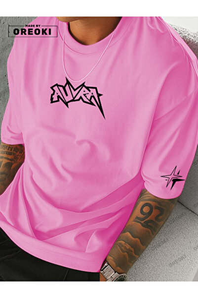 EFFRENATU Aura Printed Cotton Fabric Men's Pink T-Shirt
