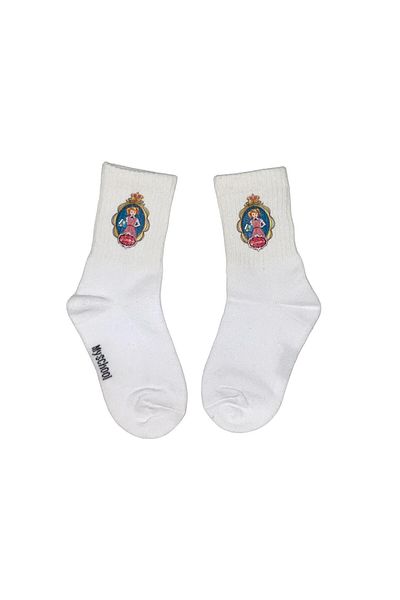 MYSCHOOL One pair of my school logo print long socks