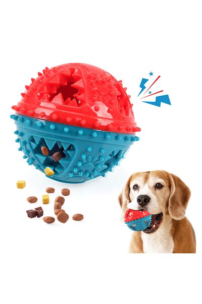 Choice Red and blue Dog Chew Toys Grinding Teeth Sound Ball Toys Leaking Food Balls Anti Bite Interactive T
