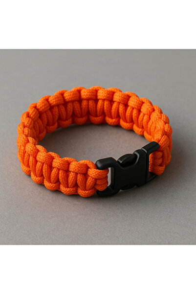 İnce Tasarım Turuncu Outdoor Paracord Bileklik