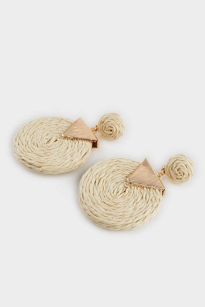 DeFacto Women's Straw Gold Detailed Earrings F0833Axns