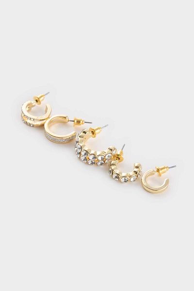 DeFacto Women's 6-Piece Gold Earrings F5980Axns
