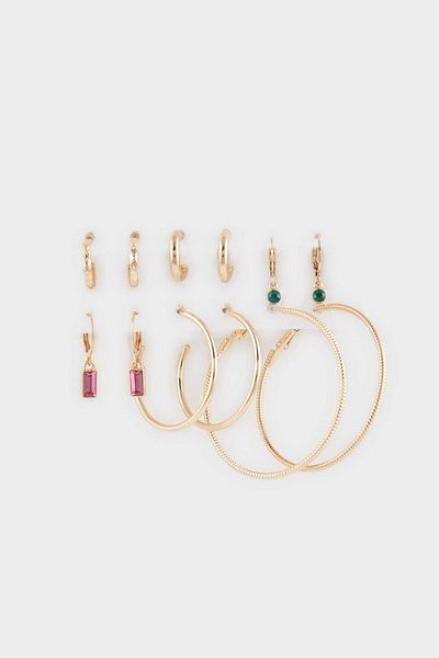 DeFacto Women's 6-Piece Gold Earrings F5947Axns